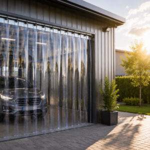 PVC Streifenvorhang transparent