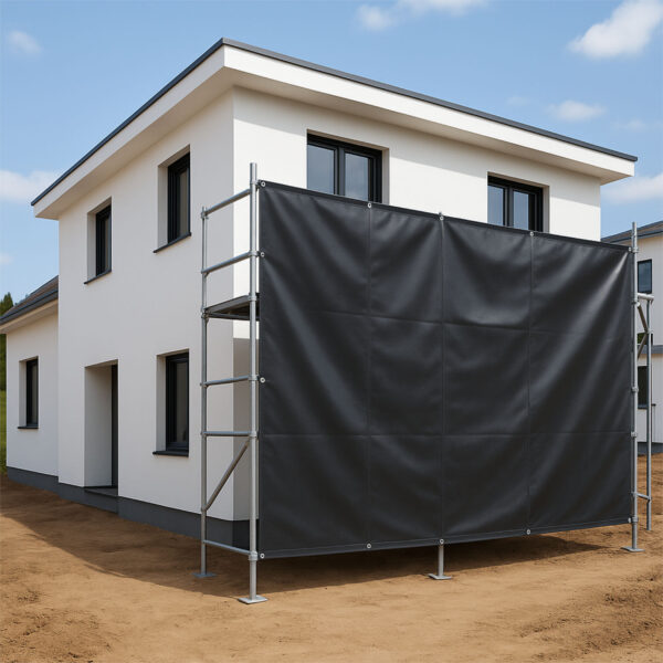 Bauplane mit Ösen in verschiedenen Farben und Größen